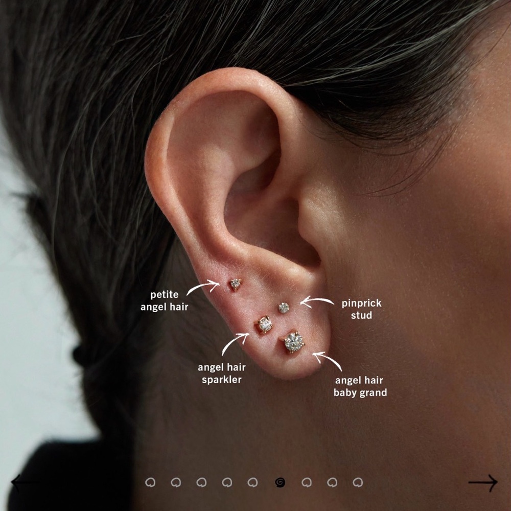Catbird Petite Angel Hair Diamond Studs - Picture 8 of 8